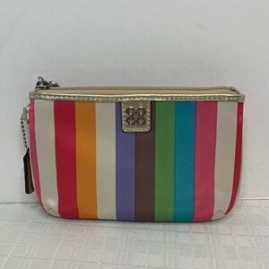 Bonnie Cashin legacy striped Coach wristlet